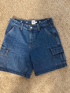 Princess Polly Blue Denim High-Rise cargo Shorts